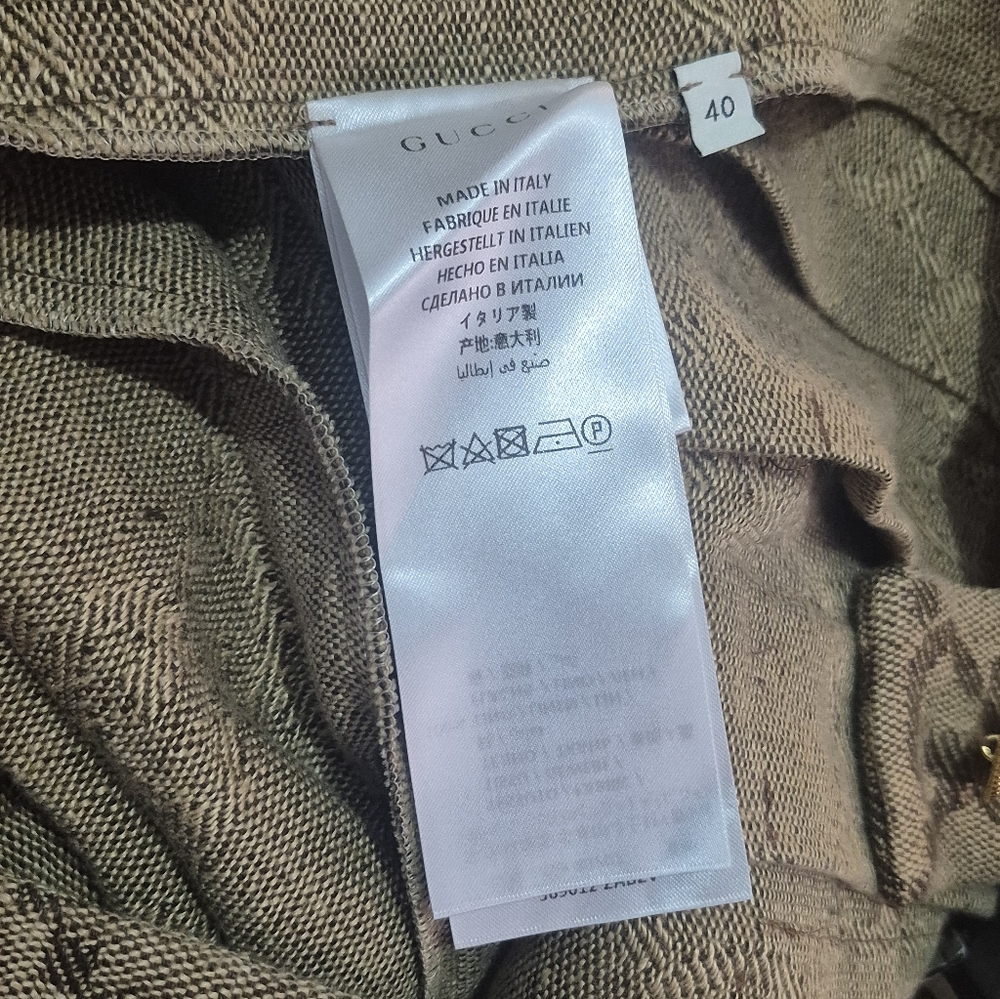Gucci Beige-Brown GG Monogram Pleated A-Line Skirt w/GUCCI Garment Bag & COA - Picture 12 of 17